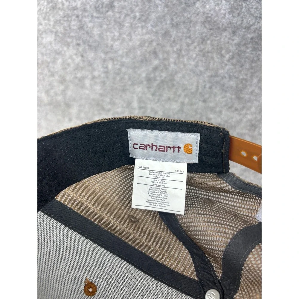 Carhartt Trucker Hat Mens OS Brown Mesh Back Snapback Logo Cap 100141